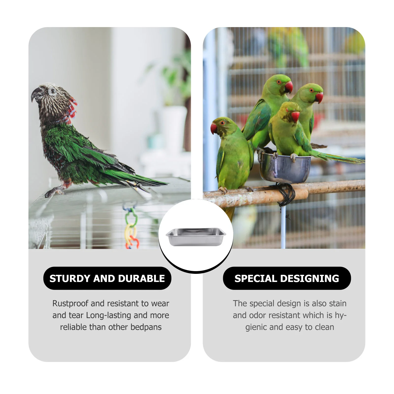 

1Pcs Durable Stainless Steel Pet Dog Bedpan Odor Resistant Easy Clean Cage Accessory Bedpan Rabbit Potty