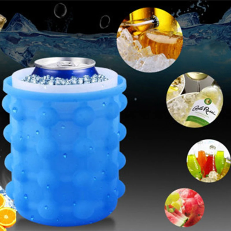 1pc-silicone Ice Cube Maker Portable Bucket Wine Ice Cooler Beer Cabinet Space Saving Kitchen Tools Drinking Whiskey Freeze