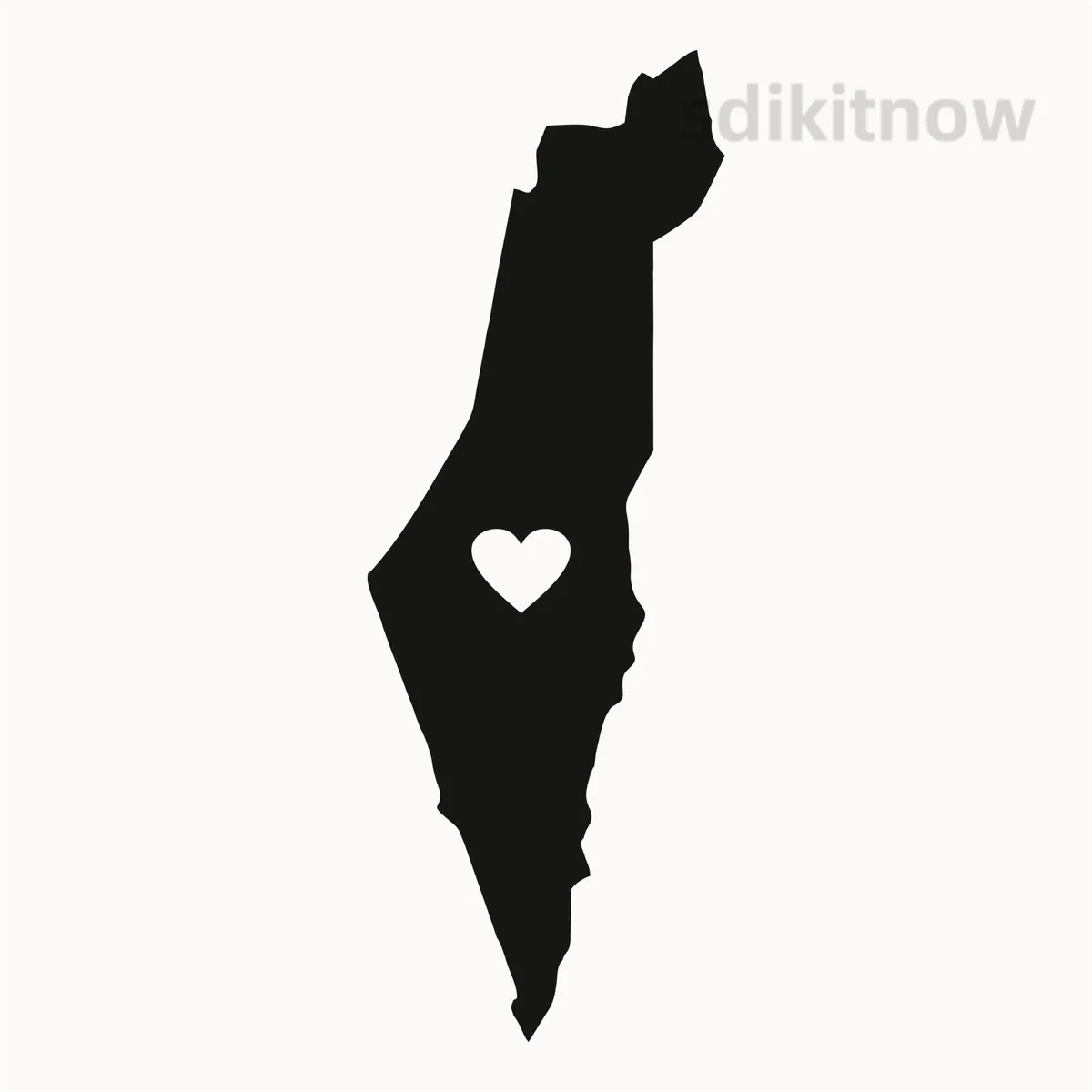 Israel Map Outline Heart Vinyl Car Sticker Waterproof Window Body Decor Decal for Toyota Hyundai Kia Skoda Chery Omoda Tesla MG