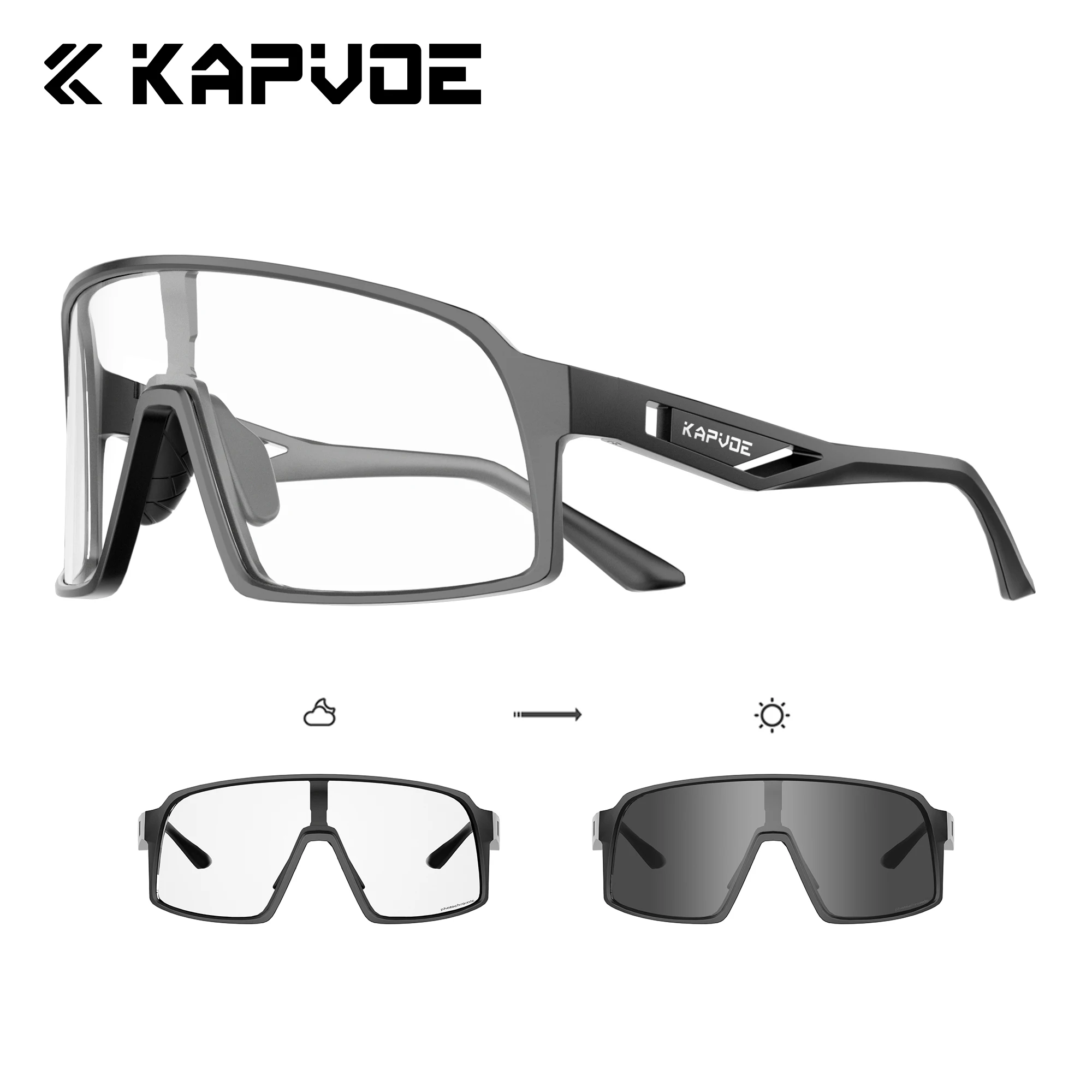 

Kapvoe UV400 фотохромные защитные очки для мужчин и женщин, ветрозащитные очки для верховой езды, спортивные очки на открытом воздухе, MTB, солнцезащитные очки для шоссейного велосипеда