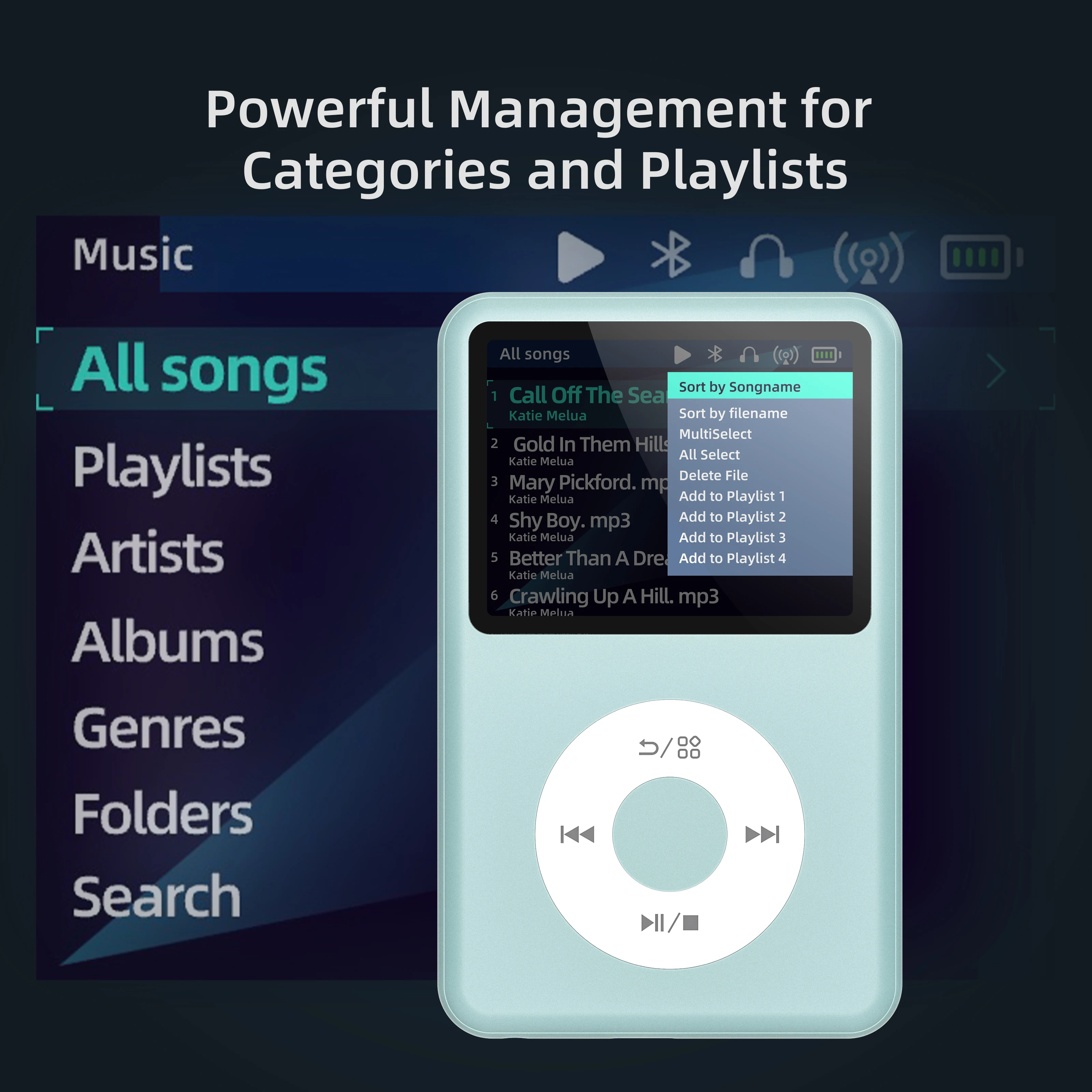 INNIOASIS Y1-128GB ポータブルMP3プレーヤー Bluetoothスピーカー