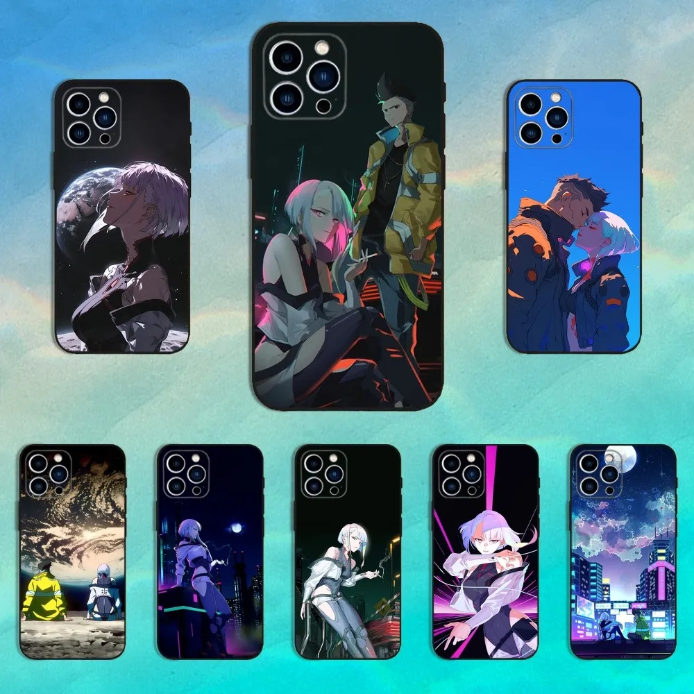 

Cyberpunk Game E-Edgerunners Phone Case For iPhone 16,15,14,13,12,11 Plus,Pro Max,XS,X,XR,SE,Mini,8,7,Soft Silicone Black Cover