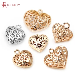18K Gold Color Brass Hollow Hearts Charms Pendants Diy Jewelry Making Supplies Necklace Earrings Accessories for Women