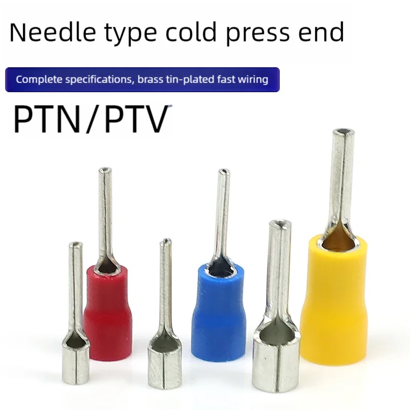 PTN PTV دبوس محطة عارية مضغوطة على البارد كابل نهاية طرفي معزول مسبقًا كابل دبوس الأنف