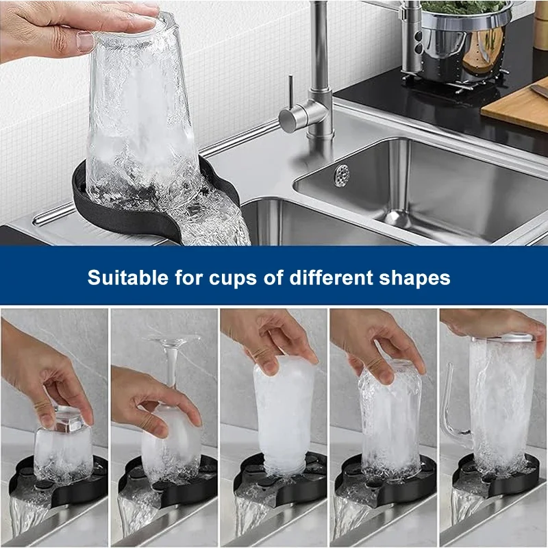 Faucet Glass Rinser High Pressure Cup Washer For Kitchen Sink Glass Beer Coffee Milk Tea Cup Cleaner Bar Accessories Clean Tool