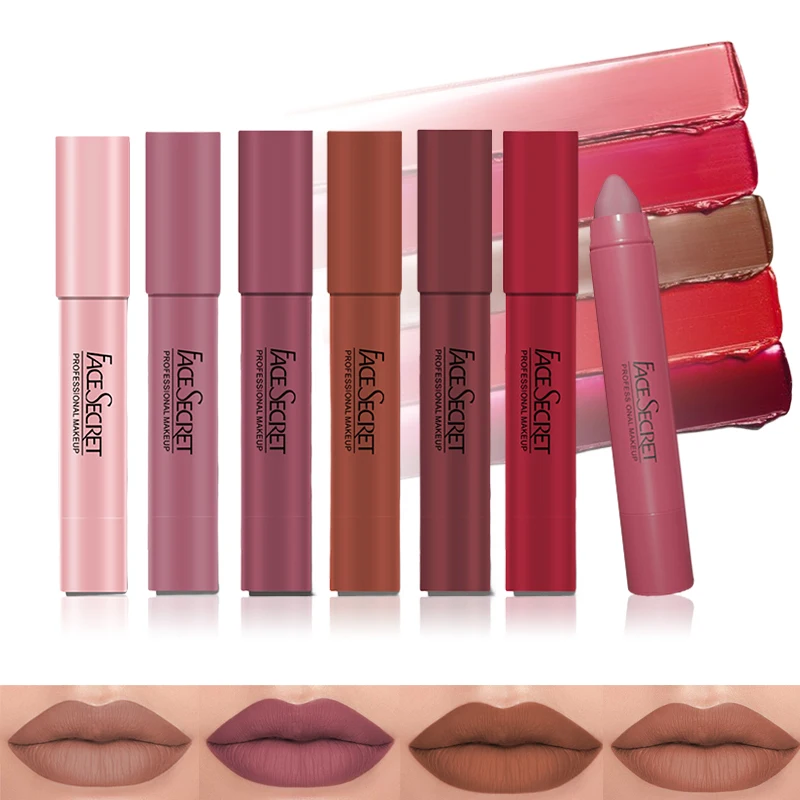 12 colori Sexy Matte Lipstick Waterproof Long Lasting Color Rendering antiaderente Velvet Lips Liner Pencil Woman Makeup Cosmetics