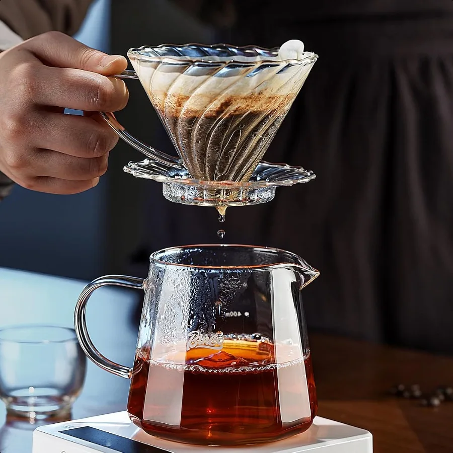 

Pour Over Coffee Maker Set Drip Coffee Maker with 16oz Borosilicate Glass Carafe and Coffee Dripper Includes Size 02 50 Pcs Pap