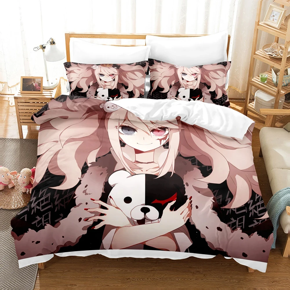 Anime Danganronpa Bedding Set,Duvet Cover Comforter Bed Set Quilt Cover Pillowcase,King Queen Twin Size Boys Girls Adults