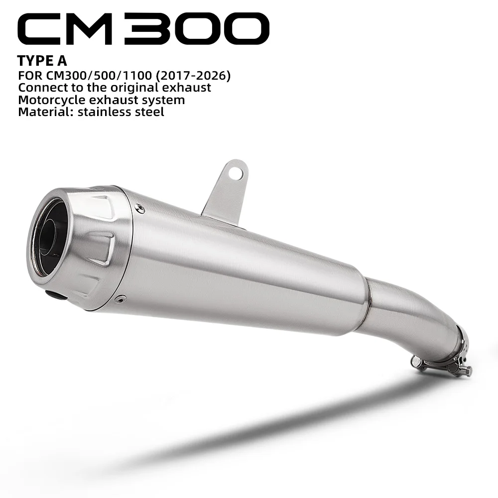 

For CM300 CM500 CM1100 2017-2026 Exhaust System Motorcycle Muffler Motorcross Tip Escape Moto Racing