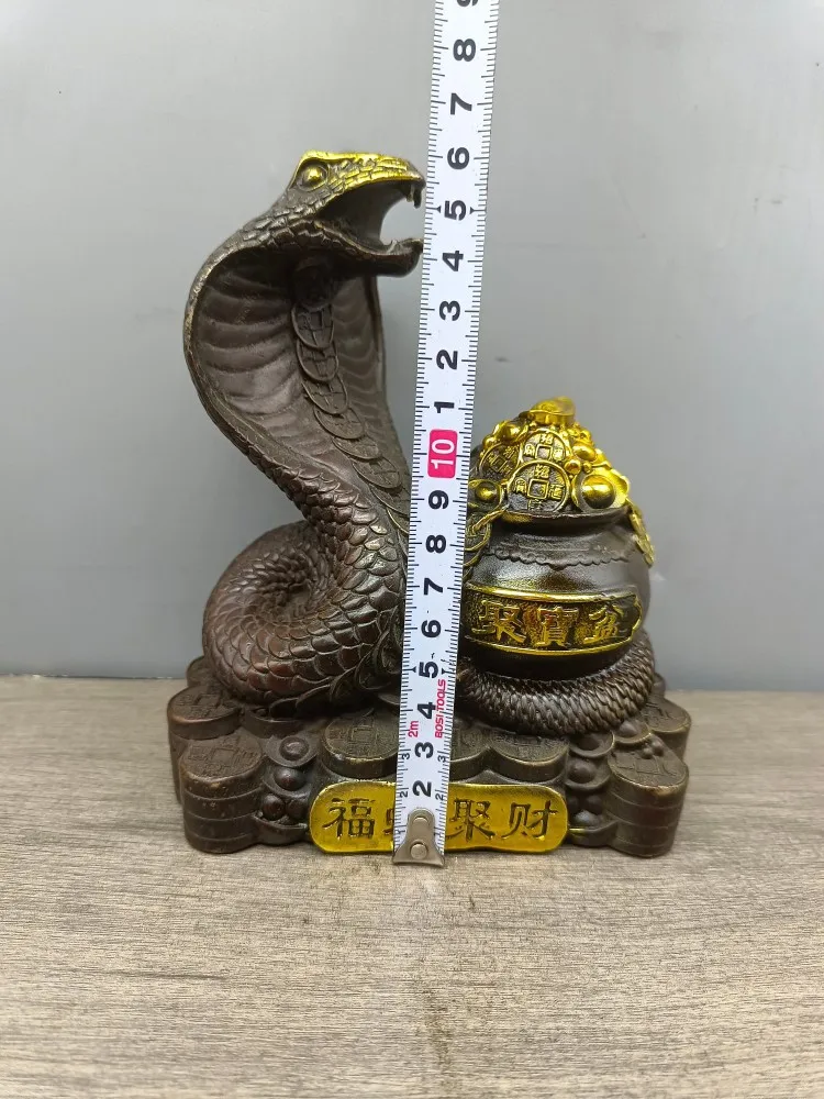 Blessing Snake Gathering Wealth Brass Year of Snake Cornucopia Snake Blessing Snake Home Mascot Craft Gift Decoration Desktop De