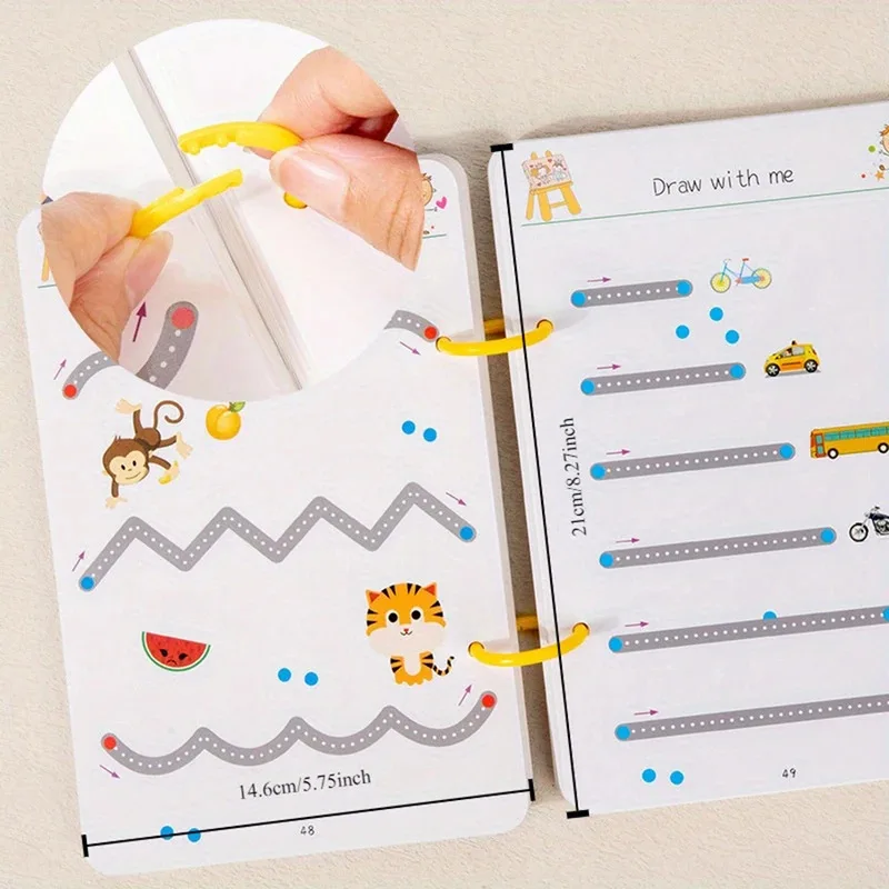 Reusable Magical Tracing Workbook - Pen Control Practice Book for Toddlers, Writing & Drawing Educational Toy
