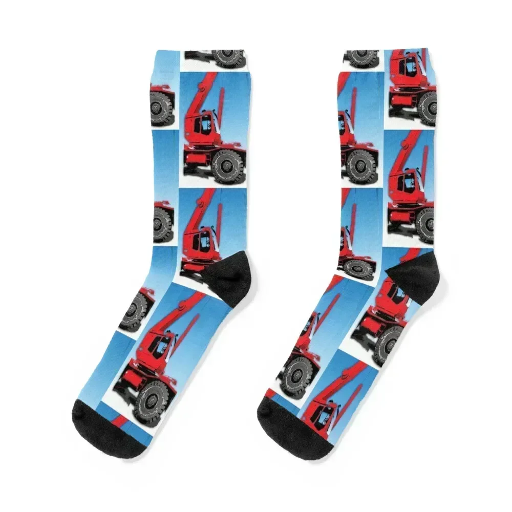 

Red Mobile Docking Crane Socks Novelties fashionable cotton luxe Men's Socks Luxury Women's