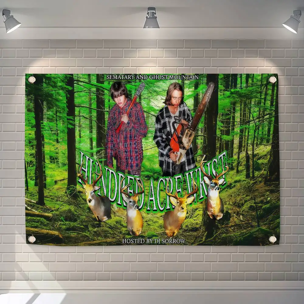 S-Sematary Hundred Acre Wrist 150x200cm 60x90cm Flag Decoration Outdoor Picnic Party Home Camping Party Art Hanging Banner