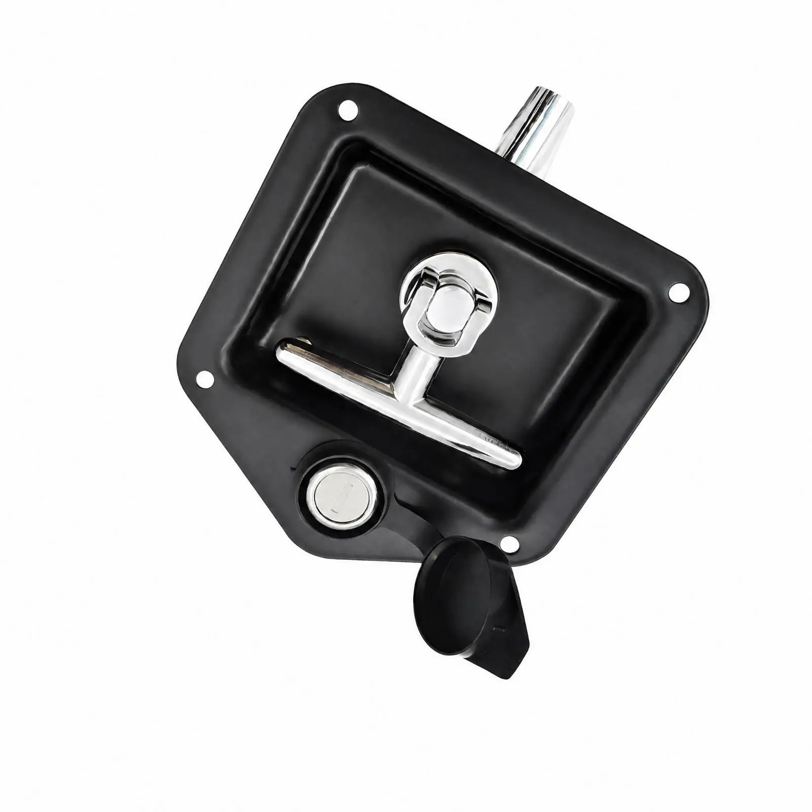 Universal Cabinet Lock with Projecting Latch for RV Storage Doors and Electrical Enclosures