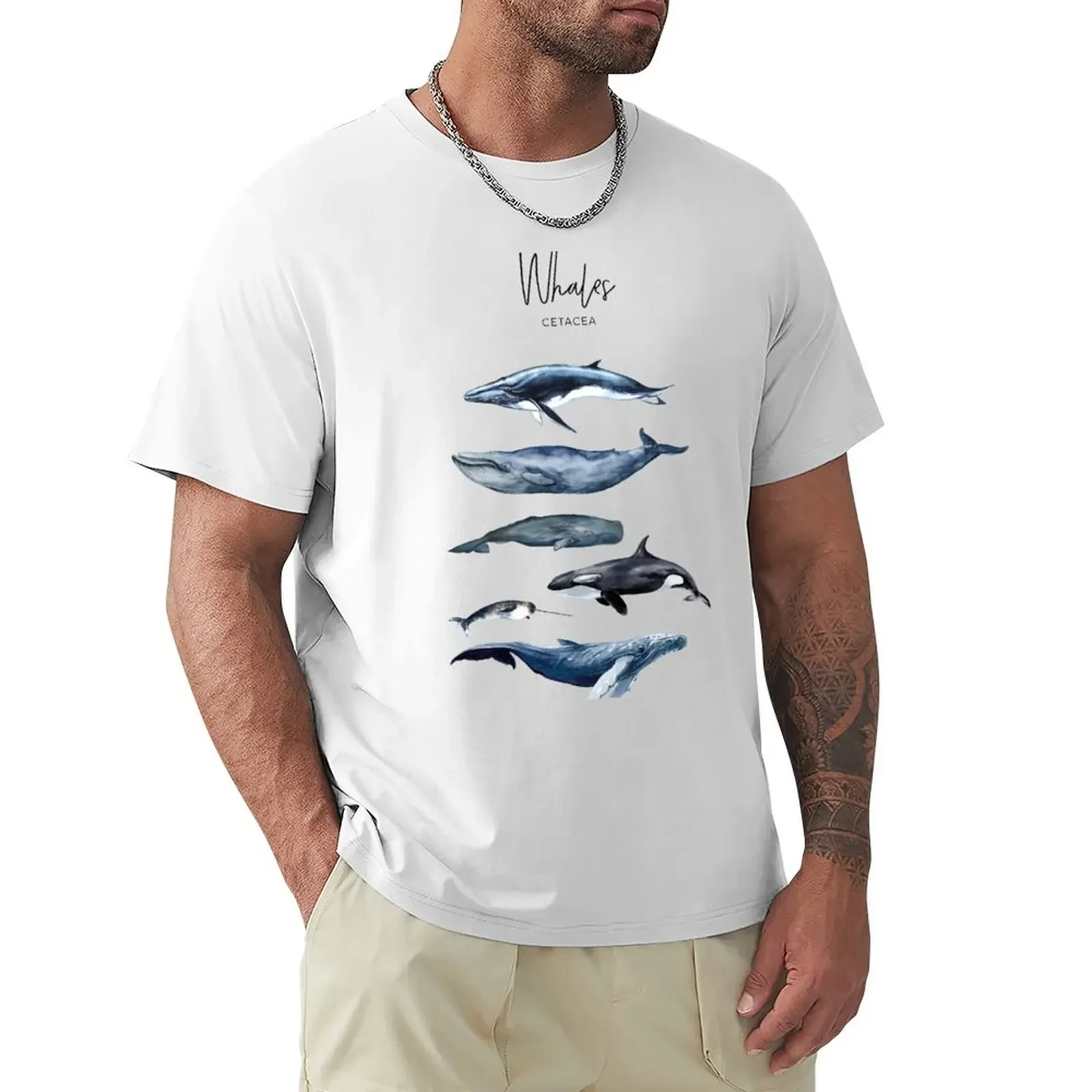 Whales T-Shirt man t shirt rapper graphic tees kawaii clothes vintage t shirts men clothes