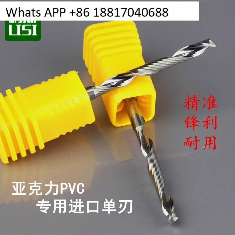 

10PCS Liss 3.175 imported material 3A single-edge spiral milling cutter acrylic PVC cutting cutter computer engraving machine