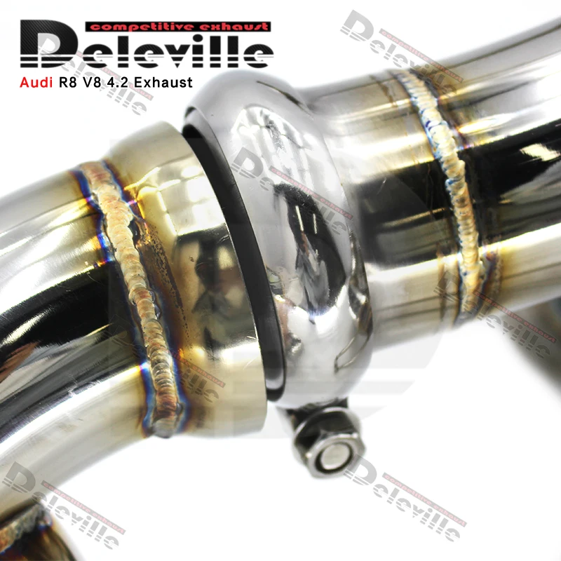 OEM Auto Exhaust Pipes For Audi R8 V10 5.2 2020-2023 Stainless Steel Catback Muffler Valve Enhanced Power