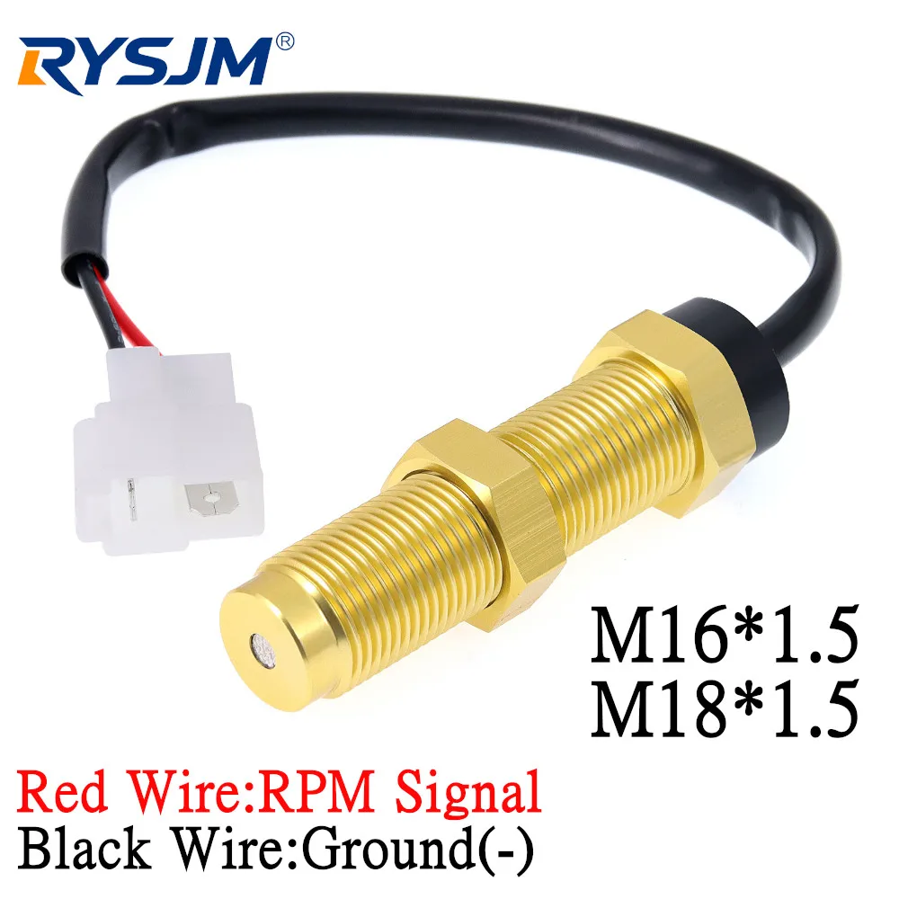 Tachometer ​​sensor M16X1.5 M18X1.5 Aluminum Magnetic RPM sensor Universal Engine Magnetic Pickup Speed Sensor Diesel Genset