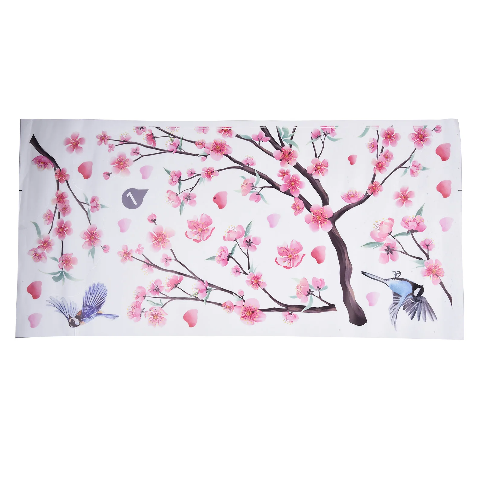 Decorative Wall Stickers with For cherry Blossom Branches Colorful PVC Design for Home and Supermarket Entrances