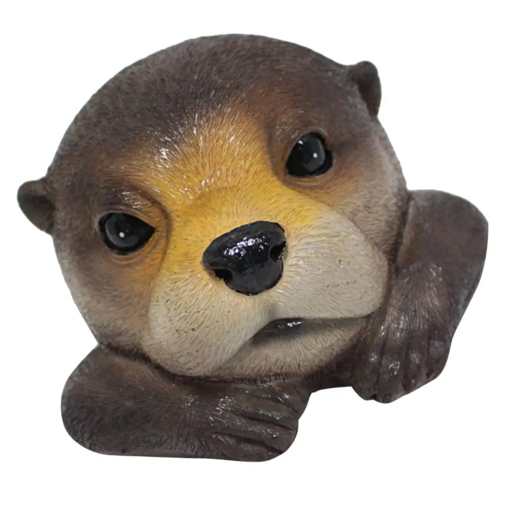 العائمة تمثال راتنج مصغرة حديقة بركة الديكور واقعية النحت الراتنج الحيوان زخرفة ديكور في الهواء الطلق