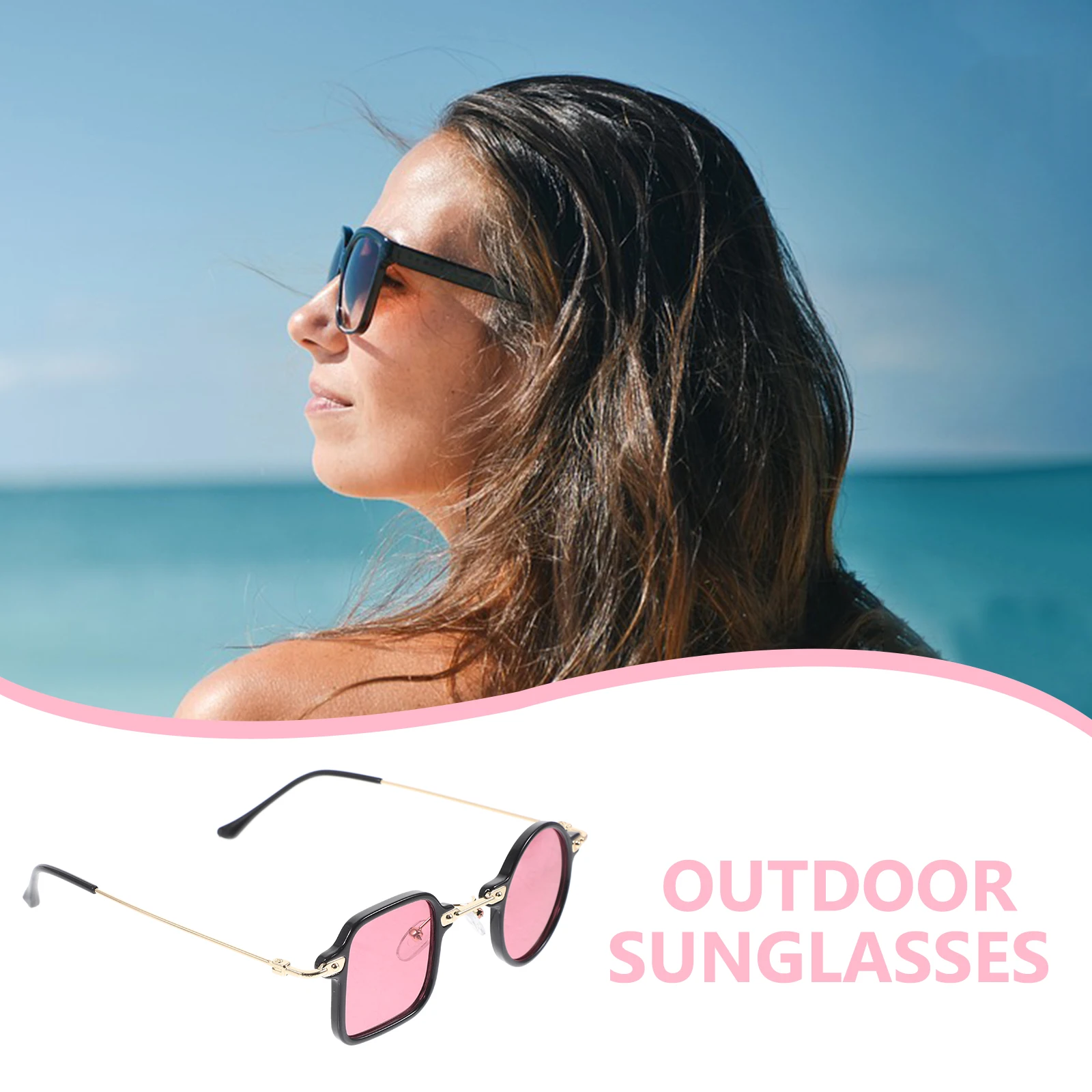

1 Pair Sun Glasses Uv Protection Lightweight Outdoor Sports Sunglasses For Women Men Summer Irregular Fashion Eyewear