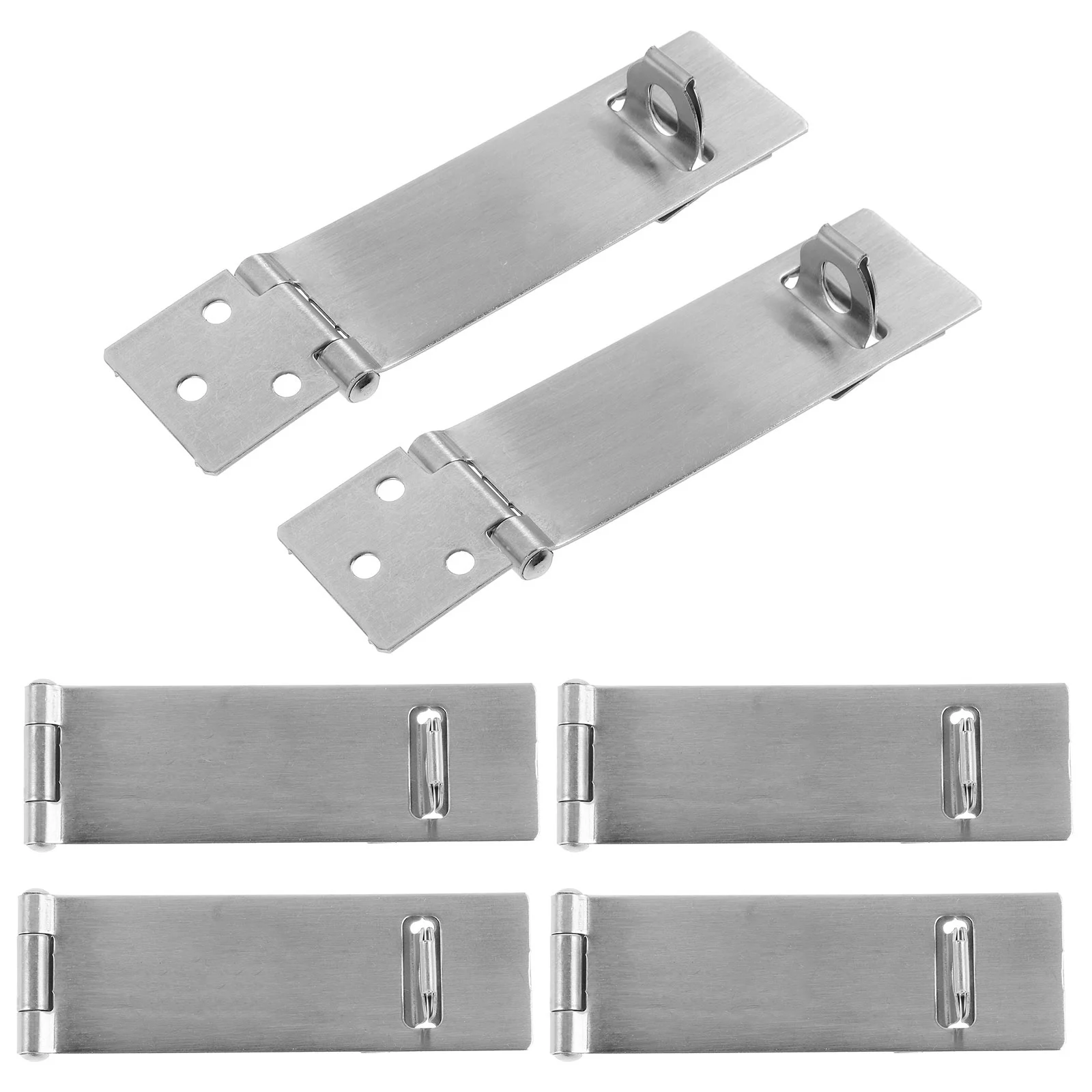 

6 Sets Door Padlock Buckle Latch Hotel Locks Hasp Heavy Duty Clasp Stainless Steel