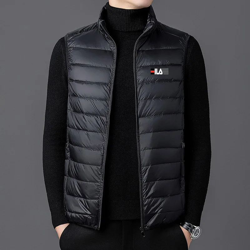 

Mens Vest Jacket Warm Sleeveless Jackets Winter Waterproof Zipper Coat Autumn Stand-up Collar Casual Waistcoat Brand Clothing
