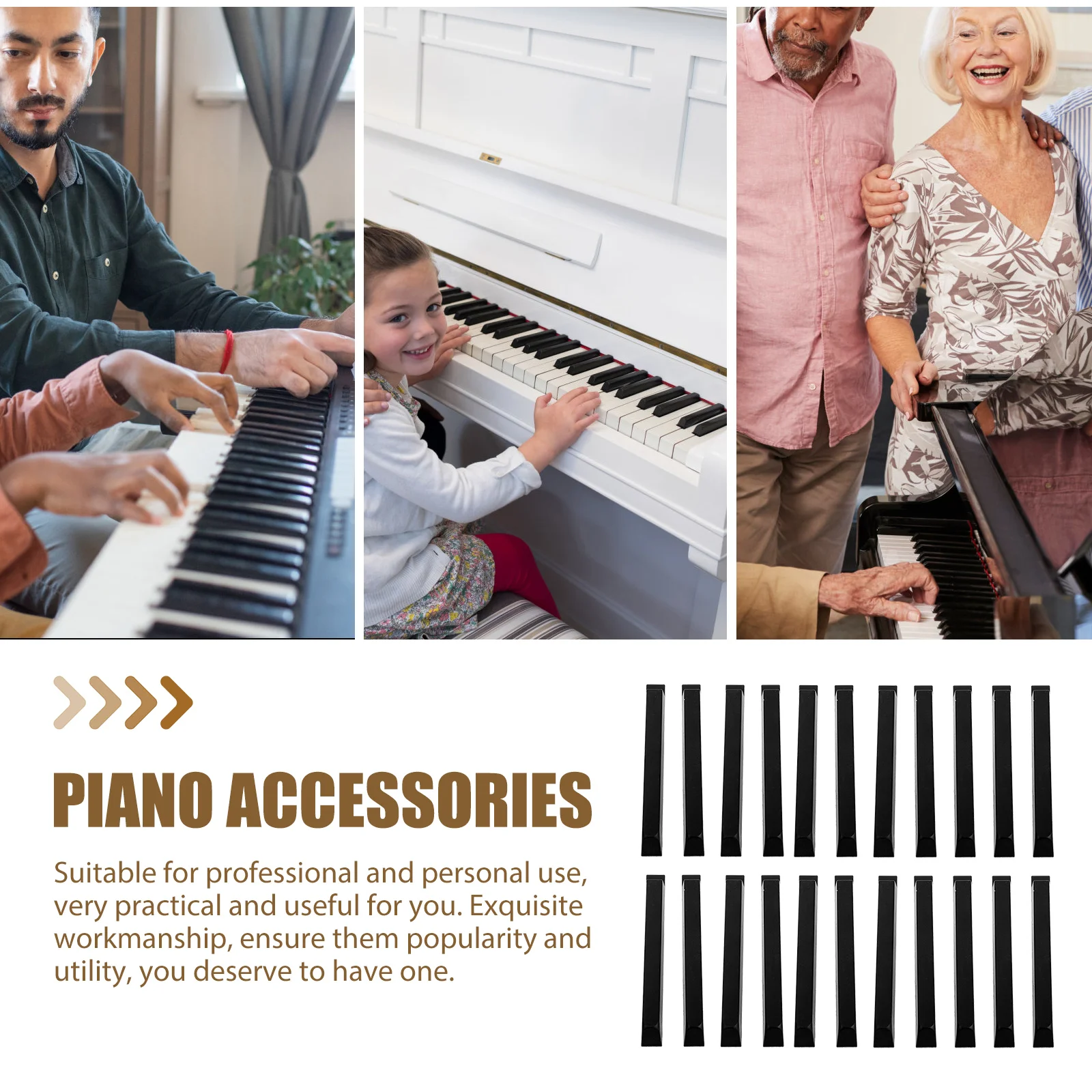 

36Pcs Beautiful and Practical Piano Keytops for Musical Instruments Piano Keytops Instrument Accessories Instrument Supplies