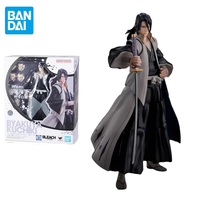 

Bandai Original BLEACH Anime SHF Kuchiki Byakuya Thousand-Year Blood War Action Figure Collectible Model Toys for Kids Gift
