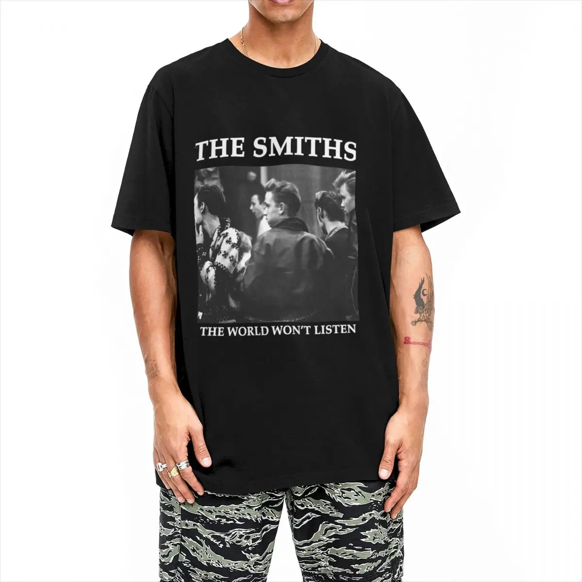 Men's The Smiths T-Shirts The World Wont Listen Cotton Clothing Vintage Short Sleeve T Shirt O Neck Trendy Cool Casual Tshirt