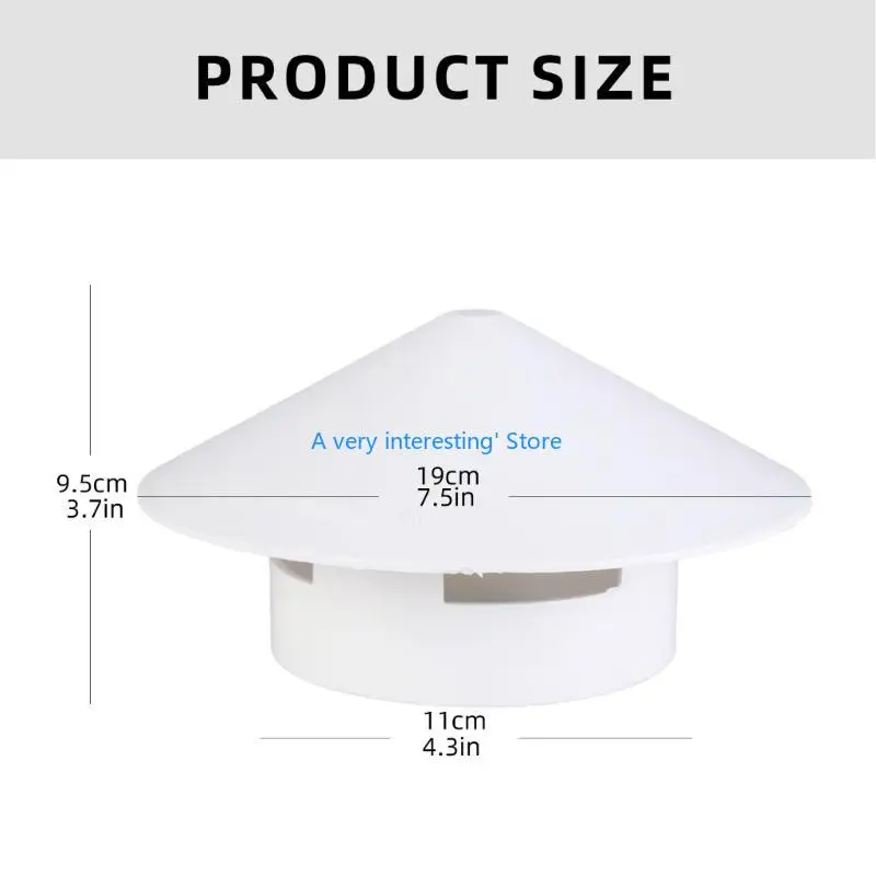 PVC Chimney Caps Caps Caps para escape telhado e pássaros chaminé 110mm U6xc