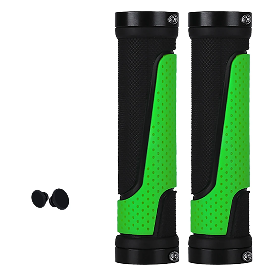 Mountain Bike Grips Non-Slip Durable Shock-Proof Rubber Fixed Gear Bicycle Handlebar Grip Cycling Parts Green