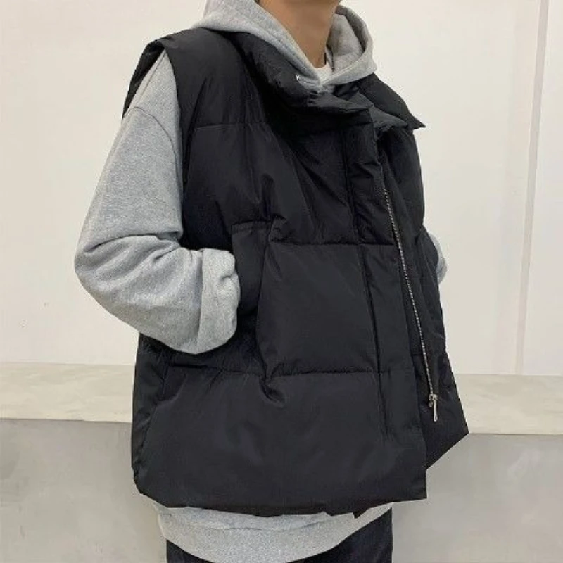 

Plus Size Men's Winter Jacket Korean Style Thermal Cotton Vest Oversized Loose Fitting Outdoor Vest for Cold Weather​