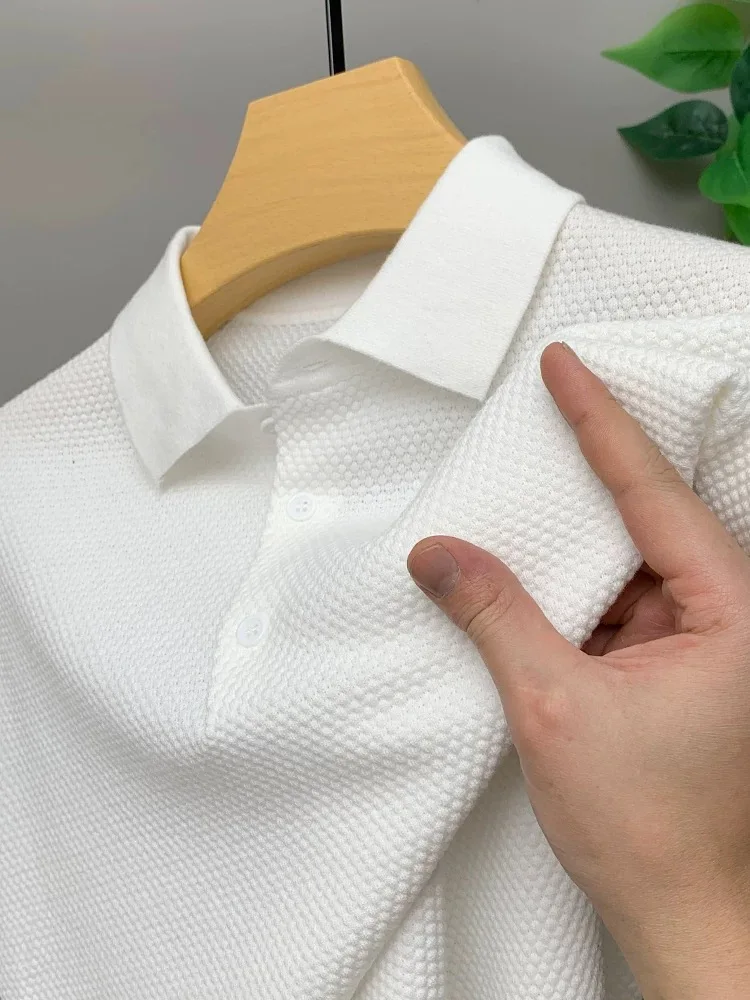 

100% хлопчатобумажная трикотажная короткими рукавами polo рубашки мужская мода высокое качество новая пункт летняя воздухопроницаемая перевернутый воротник футболка