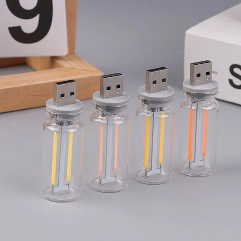 1PC Bedroom DIY Decoration USB Touch Control LED Filament Night Light Atmosphere Light Edison Bulb Incandescent Lamp