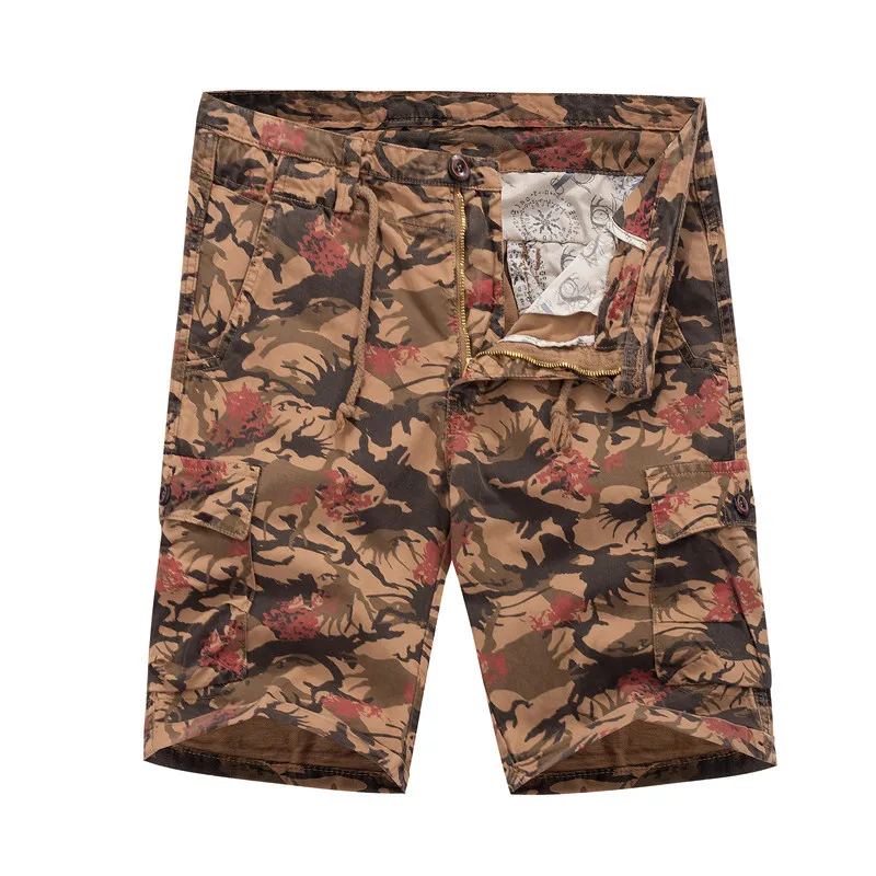 Mens Militaire Camouflage Cargo Shorts Strand Shorts Zomer Mannen Katoen Losse Multi-Pocket Broek Homme Casual Sweat Shorts