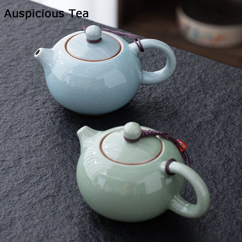 200ml Boutique Ge Kiln Gracked Glaze Ceramics Xishi Teapot Handmade Household Chinese Kung Fu Tea Set Accessories Drinkware Gift