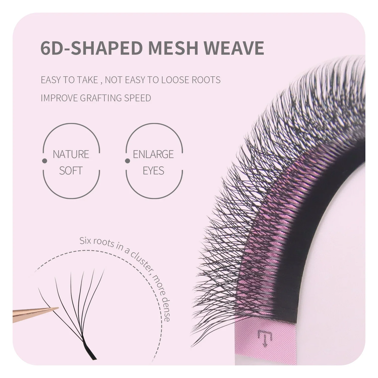 6D W-Shaped False Eyelashes Natural Volume Fans