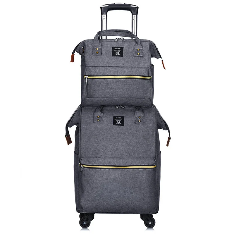韓国風オックスフォード布製荷物バッグセット、ファッショナブルな旅行用スーツケース（ユニバーサルホイール付き）、ダブルショルダーバックパック