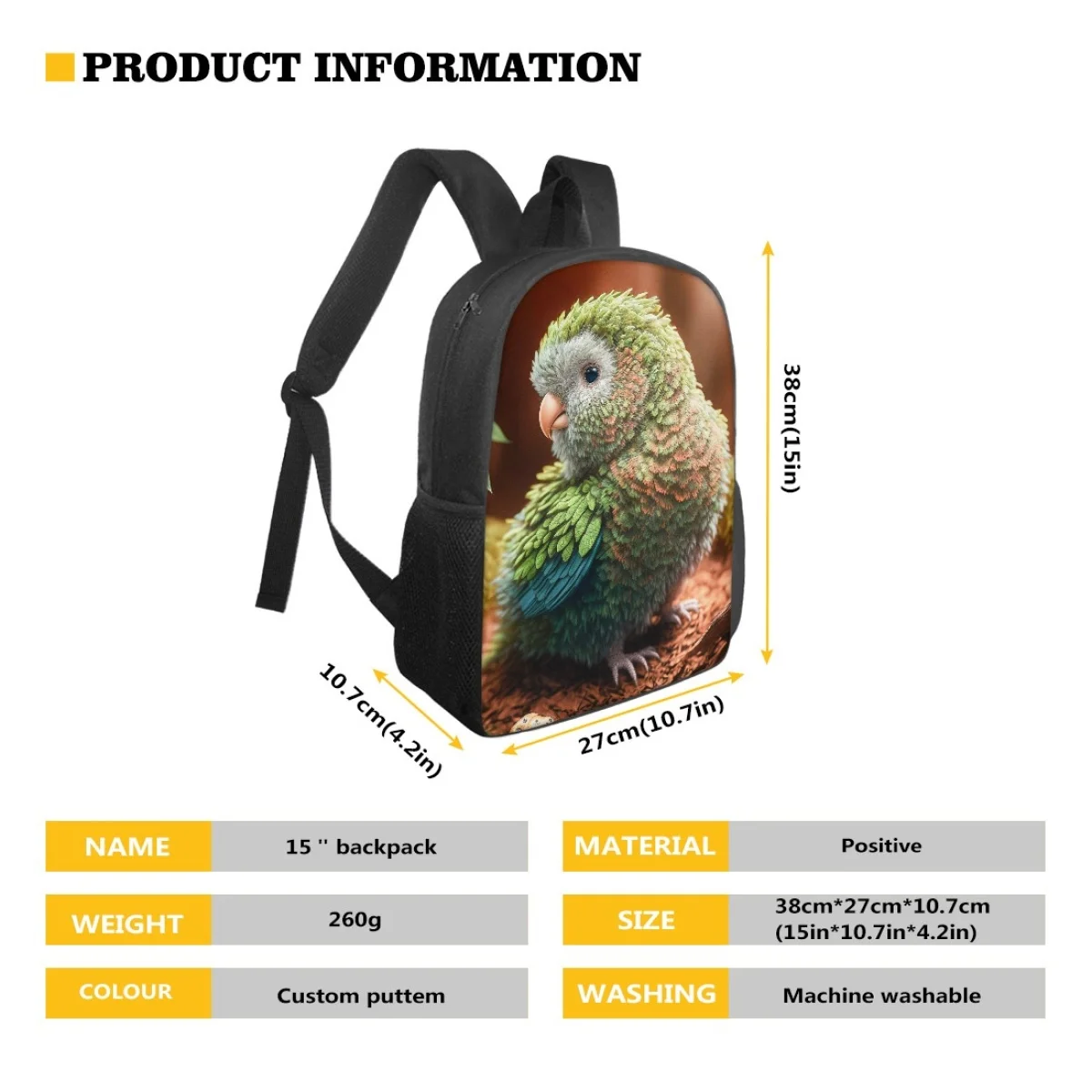 Cute Bird 3D Print Backpack Bags For Boys Girls Student Travel Shoulder School Bag For Kids 3 To 4 Year Student Bookbag Gift