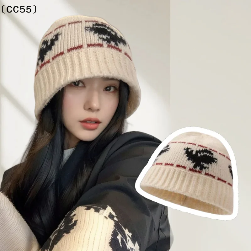 Autumn And Winter Ear Protection Warm Fisherman Hat Women's All-match Bucket Hat Thick Cold-proof Knitted Wool Hat〔CC55〕