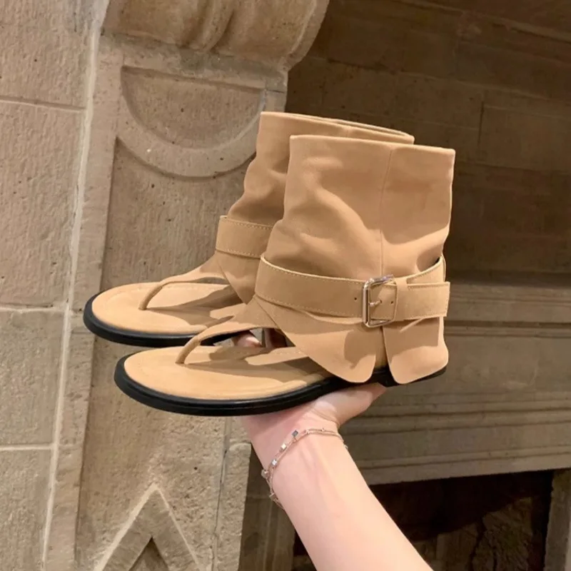 

Roman sandals 2026 summer hot girl mid tube clip toe cool boots women's summer new women's shoes