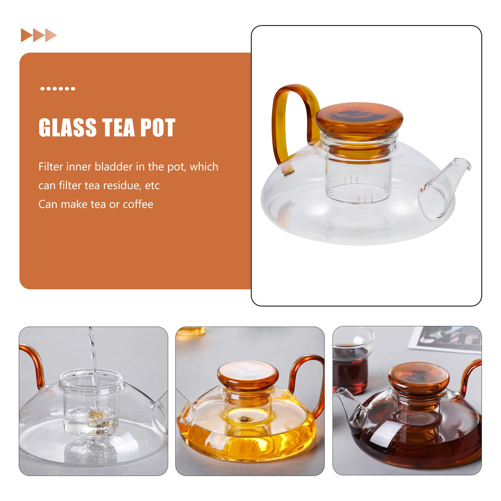 

1 Piece Japanese Style Glass Teapot with Wide Mouth Spout for Fast Brewing and No Ideal Home Coffee Pot for Daily