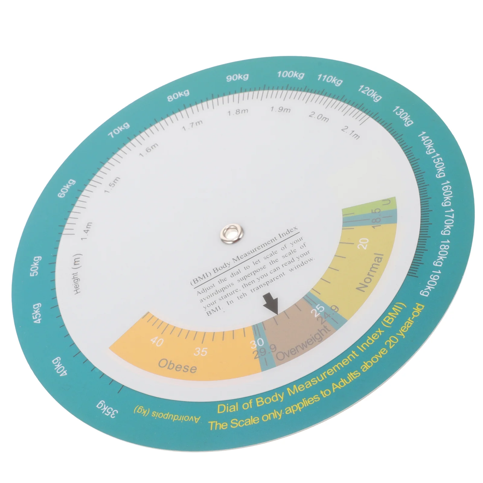 Nastro per misurazione del corpo Braccialetti chic Grafico indice di obesità in plastica