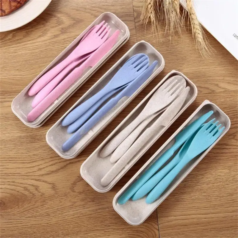 Set Knife Smooth Cross Light Gravity Tableware Accessories Straw Concise Spoon Small Volume Travel Easy To Clean Portable