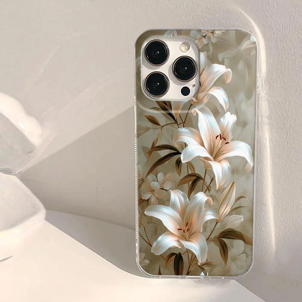 

INS Flower Pattern Phone Case for iPhone16/15/14/13/12/11/ProMax/Pro/Plus Fashion Friend Gift Aesthetic Phone Case