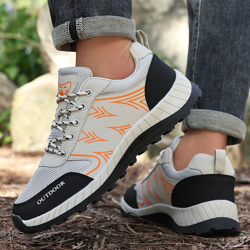 Outdoor Hiking Shoes Men Thick Bottom Lightweight Low-top Men Breathable Wear-resistant Fashion Fashion Casual Sports Shoes Mens