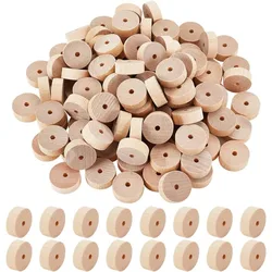 150Pcs 1.4x0.4 Inch Wooden Craft Wheels 5mm Hole Unfinshed Wooden Wheel Blank Small Wood Wheels Flat Round Wooden Craft Wheels