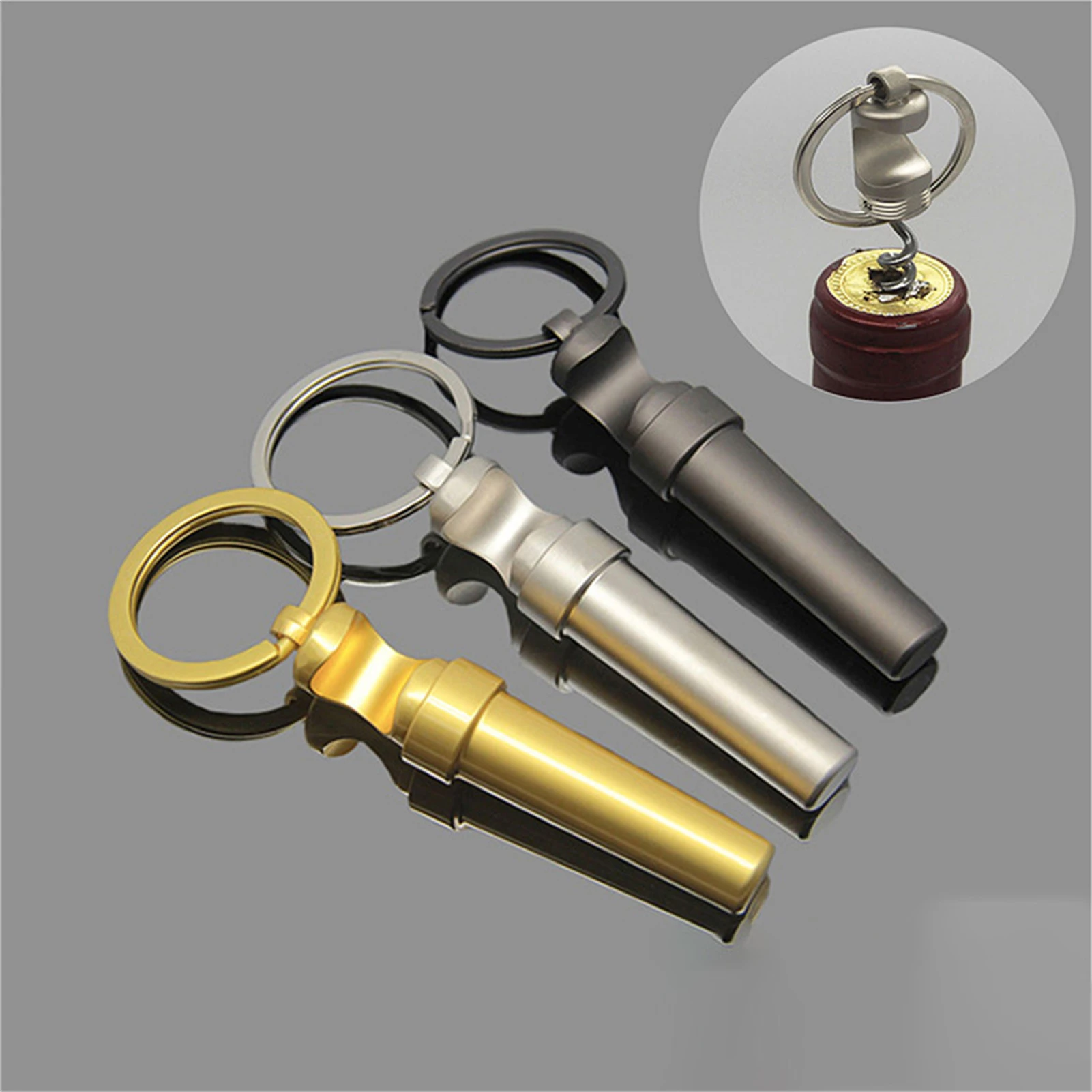 Abridor de botellas multifuncional de aleación de Zinc 3 en 1, llavero portátil para exteriores, Mini abrelatas de vino y cerveza, aleación duradera creativa