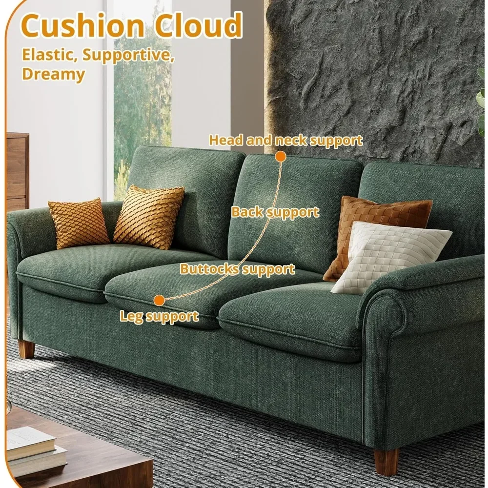 Sofa 89 Inch, Comfy Sofa Couch with USP Port, Extra Deep Seats Modern 3 Seater Sofa, Couch for Living Room Apartment Lounge